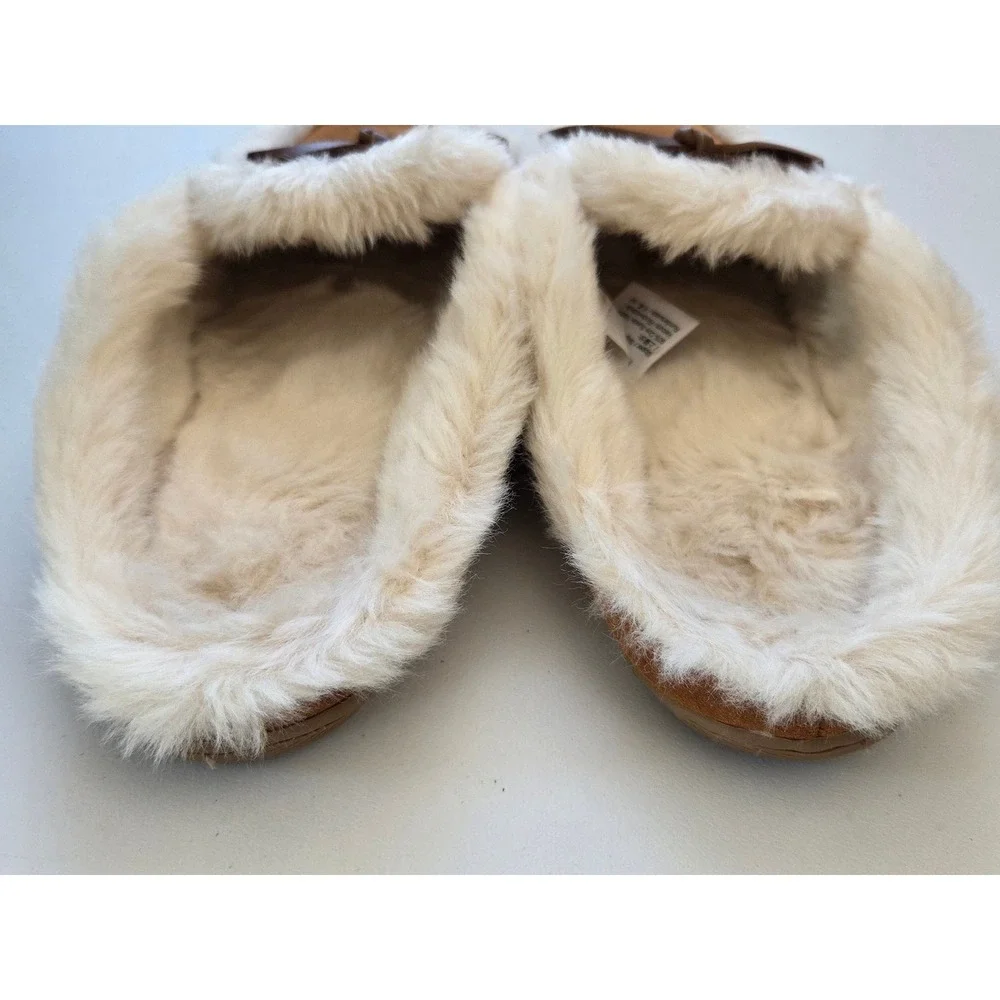 J. Crew Lodge Mules in Suede Womens Size 7‎ Medium Tan Cream NWOT